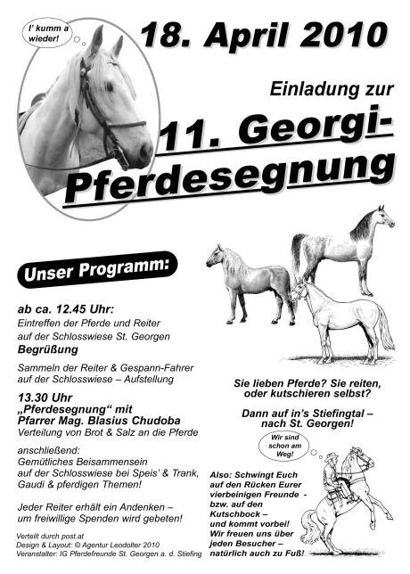 Pferdesegnung St. Georgen 2010 - Gestaltung PR + Marketing Agentur Leodolter